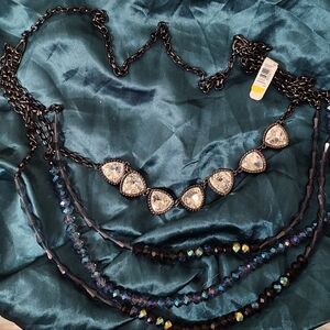 Vintage Premier Designs "Montana" 4 Layer Stone Necklace.